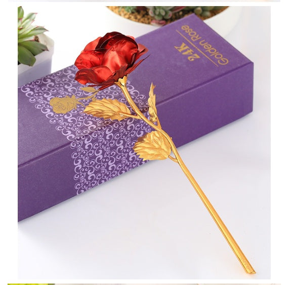 Exquisite 24K Gold Foil Plated Rose with Gift Box