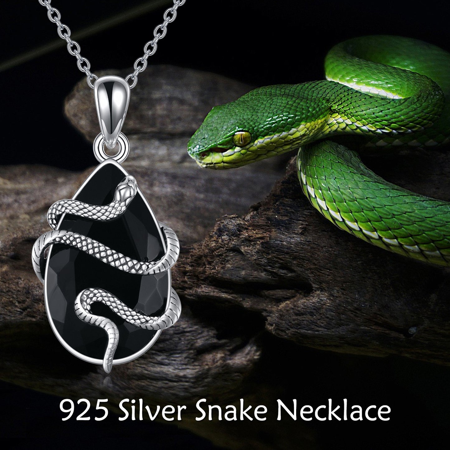 Protective Serpent Crystal Pendant Necklace