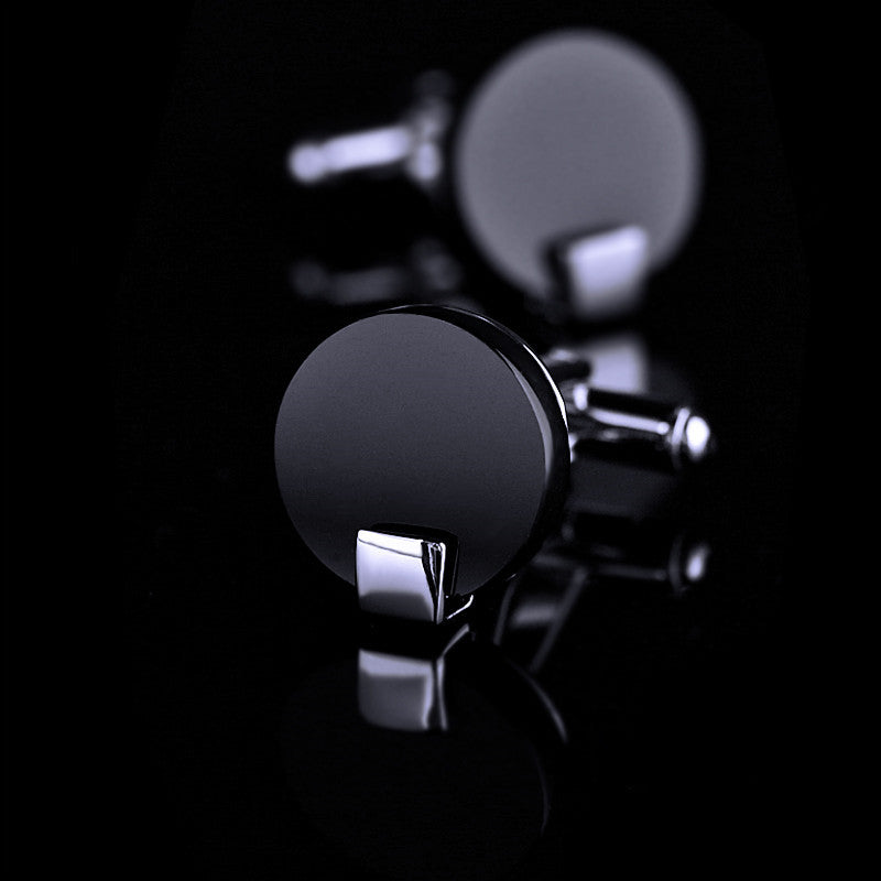 Men's Round Black Onyx Cufflinks