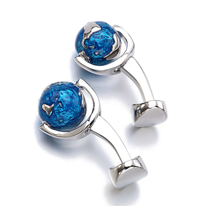 Rotatable Globe French Cufflinks
