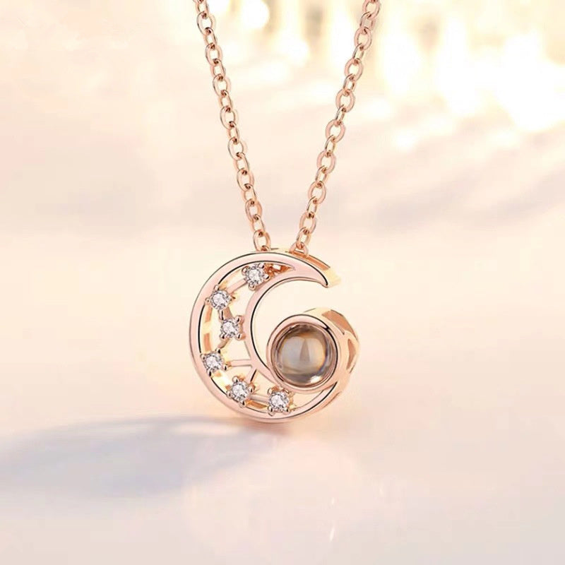Star Moon Projection Customized Photo Necklace