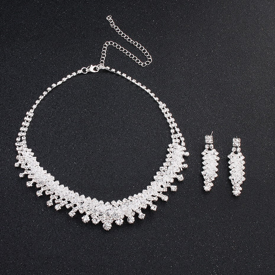 Royal Sparkle Tiara Set with Earrings and Necklace