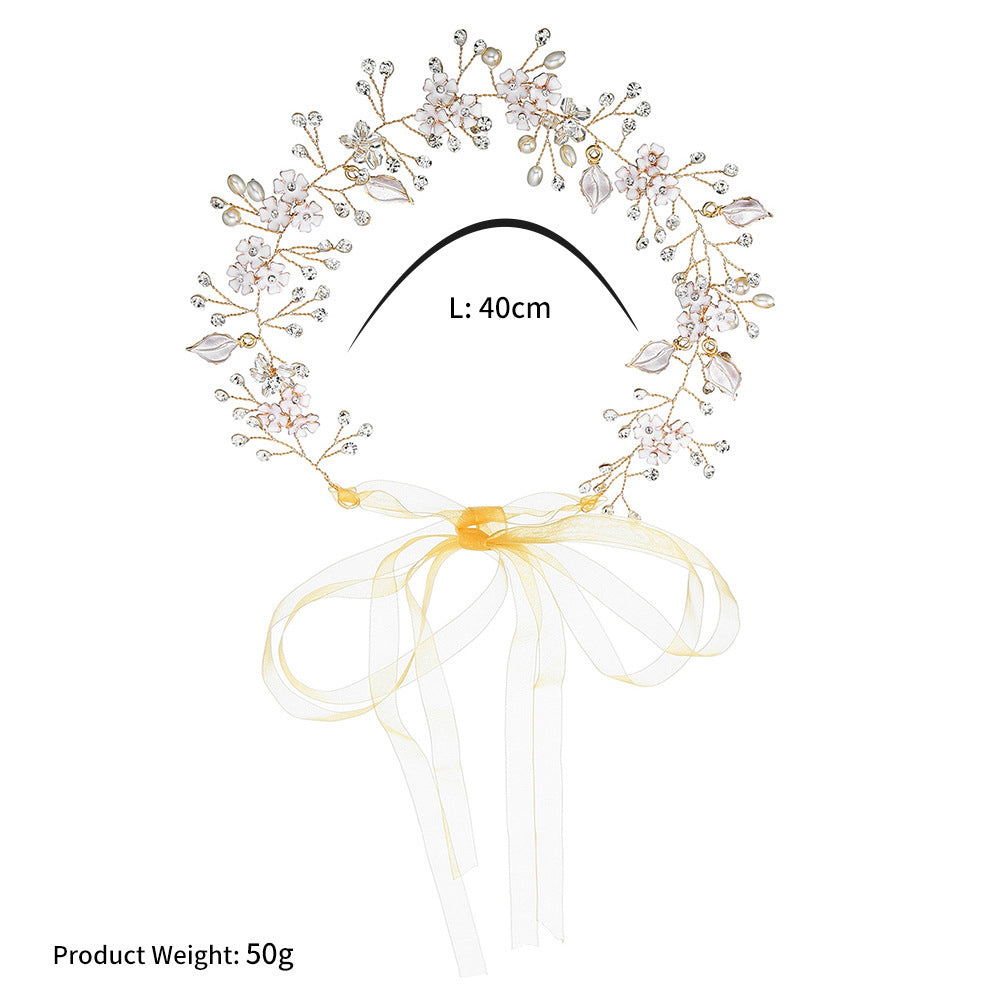 Pearl and Alloy Flower Headband