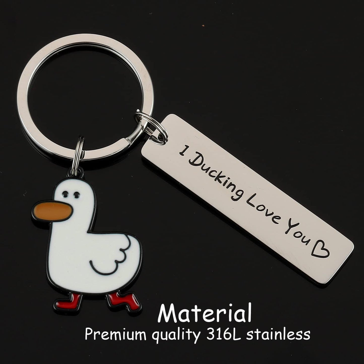 "I Ducking Love You" Cute Duck Pun Keychain
