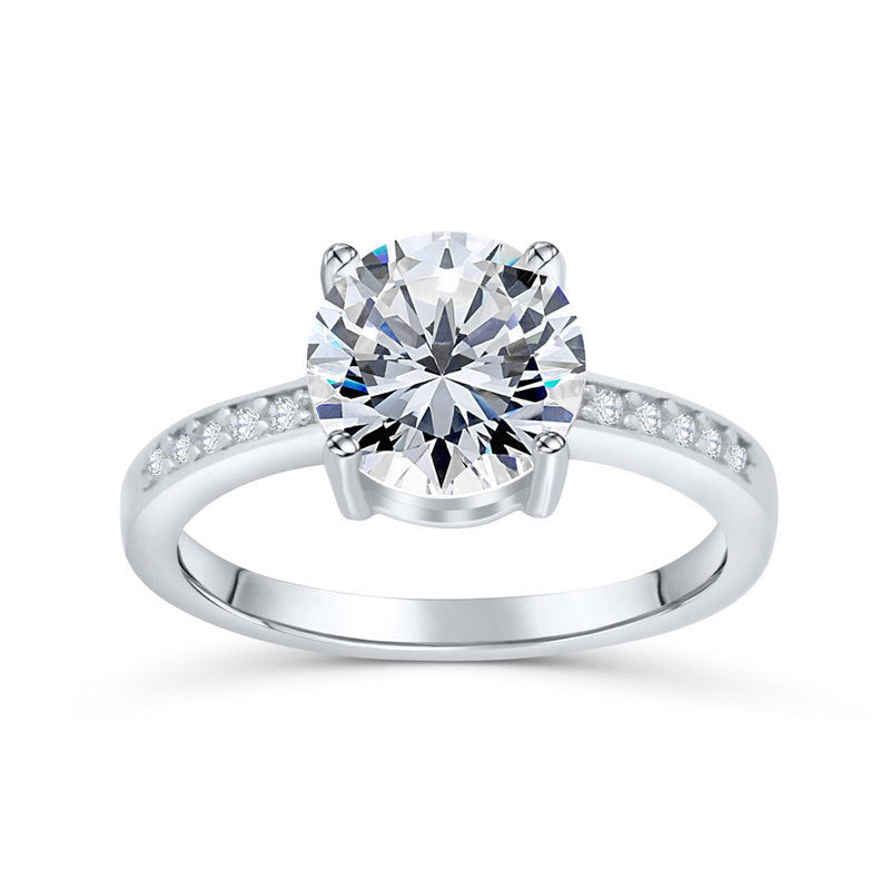Exquisite Solitaire Zirconia Ring in Sterling Silver