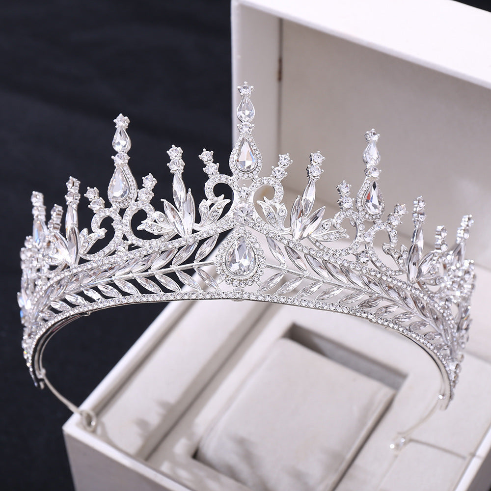 Majestic Crystal Baroque Bridal Crown Adjustable Headband Set