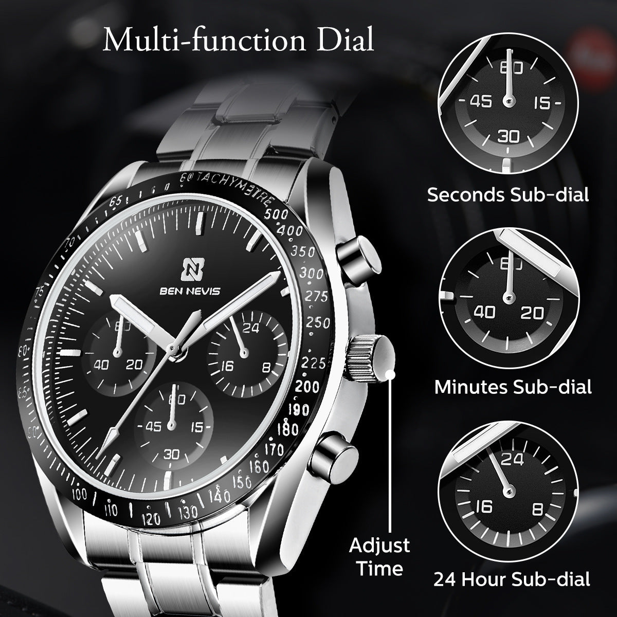 Men's Multifunctional Quartz Fashion Watch