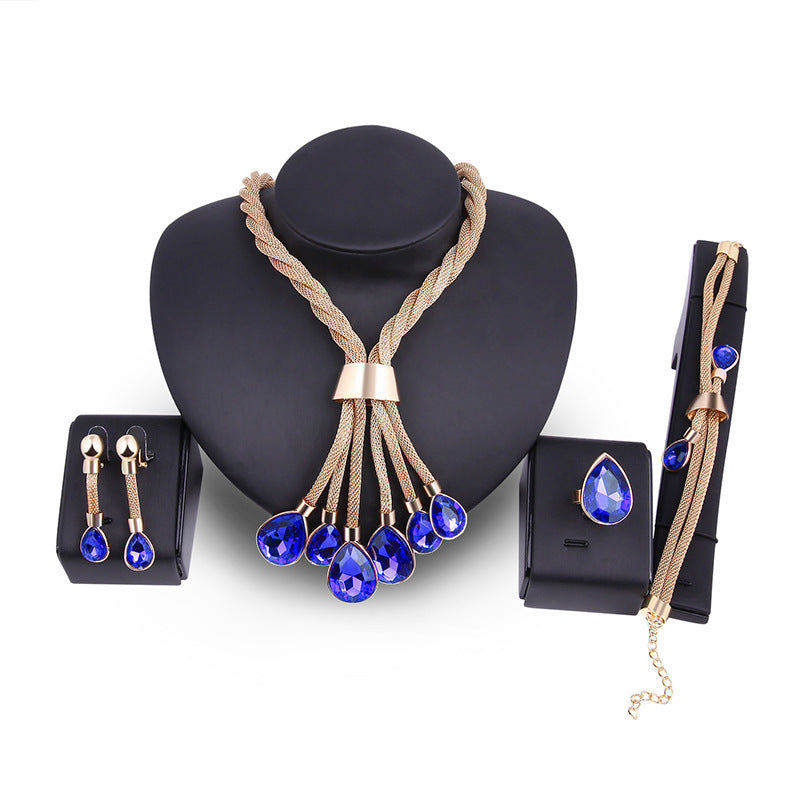 Exquisite Four-Piece Gilded Jewelry Set