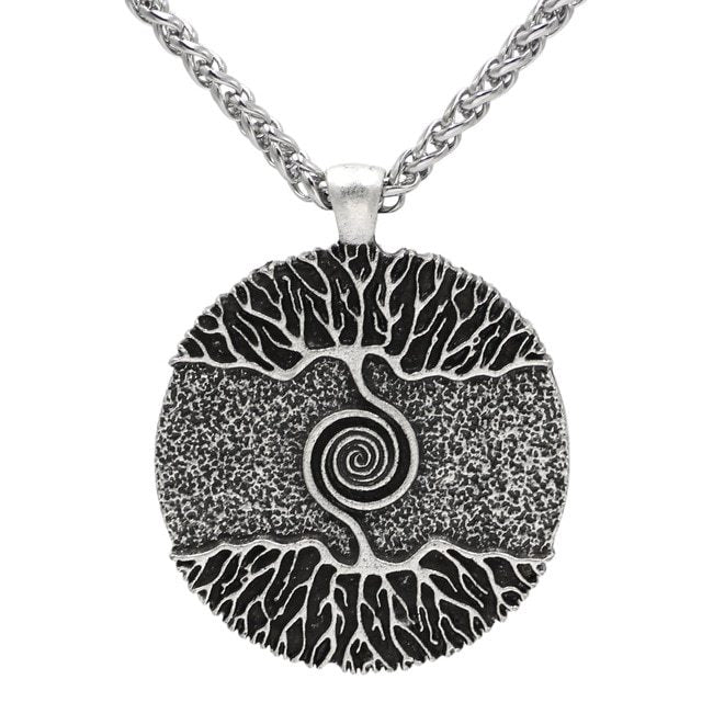 Nordic Mythology Tree of Life Double-Sided Pendant Necklace