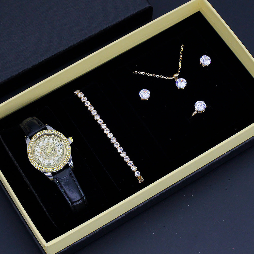 Elegant Women's Watch & Jewelry Gift Set