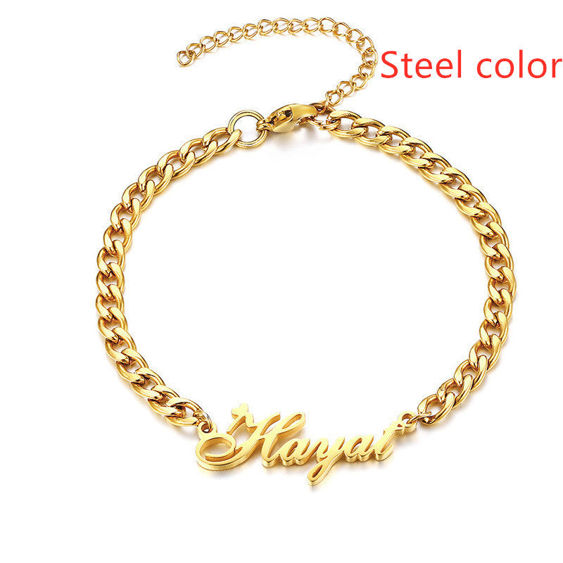 Personalized Titanium Steel Name Bracelet
