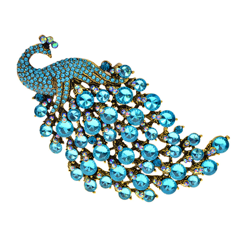 Colorful Peacock Metal Brooch
