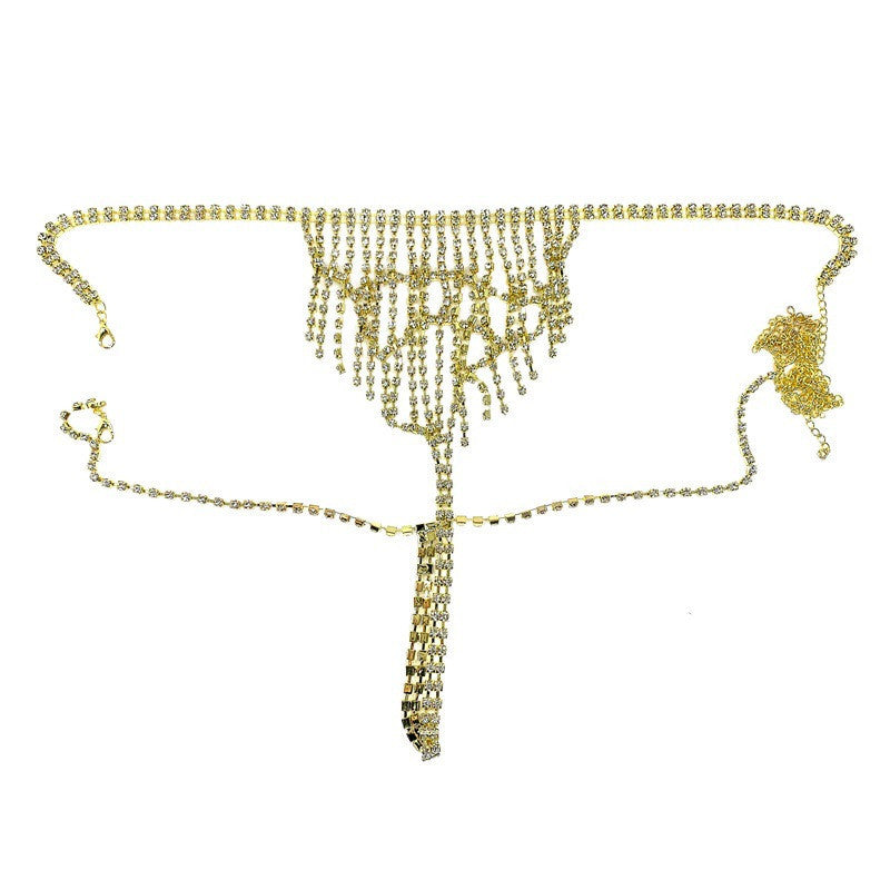 Sexy Hollow Rhinestone Body Chain - Bra & Thong Top Dance Jewelry