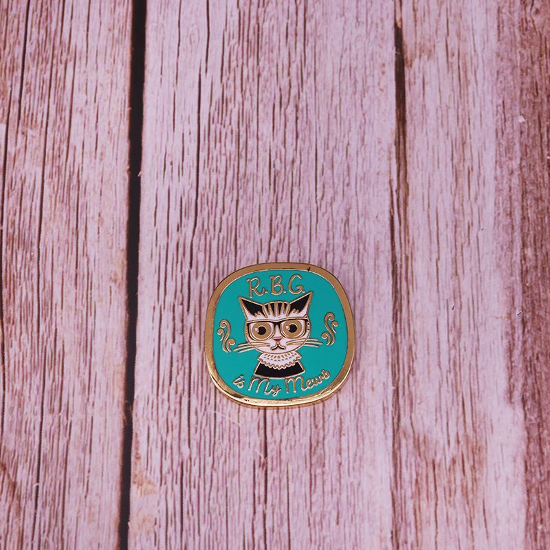 Ruth Ginsburg Inspired RBG Cat Brooch
