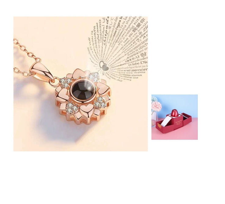 Romantic Rose & Crystal Necklace Gift Set