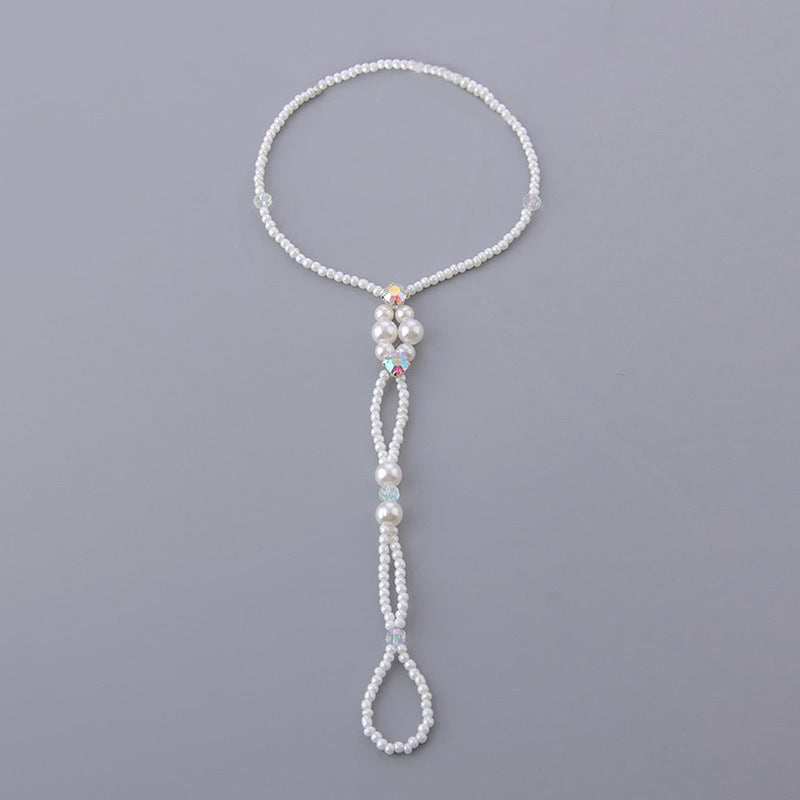Pearl Barefoot Sandal Anklet for Women