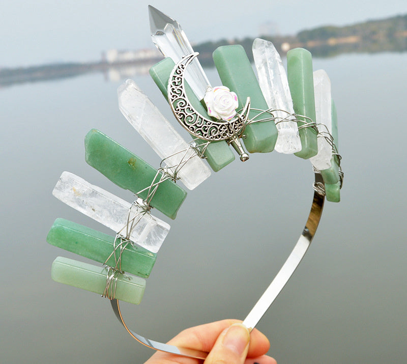 Enchanted Bloom Natural Crystal Hair Crown