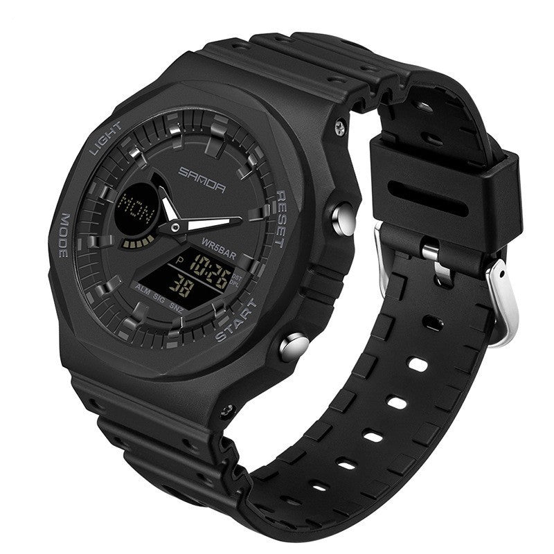 Multifunctional Sports Watch: 50M Waterproof & Dual Display