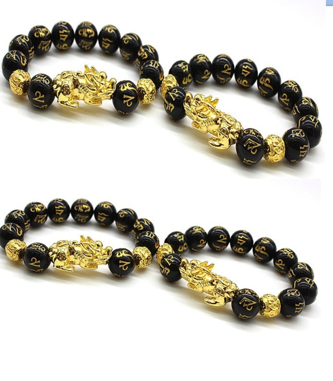 Natural Obsidian Pixiu Bracelet