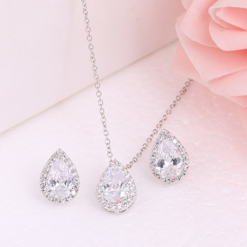 Water Drop Gemstone Jewelry Set