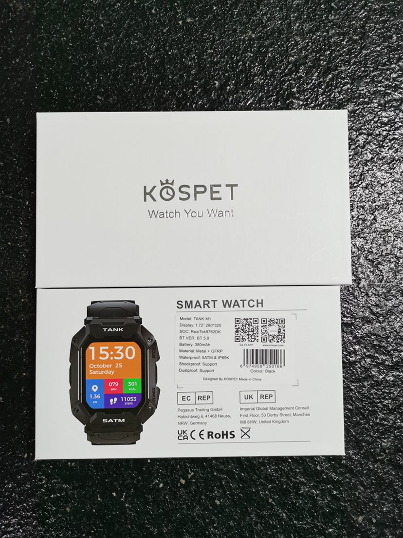 Outdoor Smart Watch: 5ATM IP69K Waterproof Bluetooth