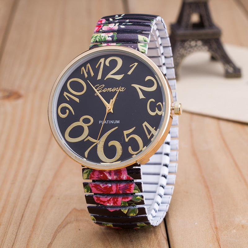 Fashionable Elastic Band Women's Quartz Watch