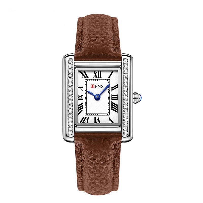 Elegant Diamond Inlaid Quartz Couple Watch