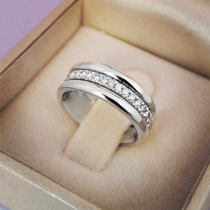 Gold Zircon Inlaid Geometric Fashion Ring