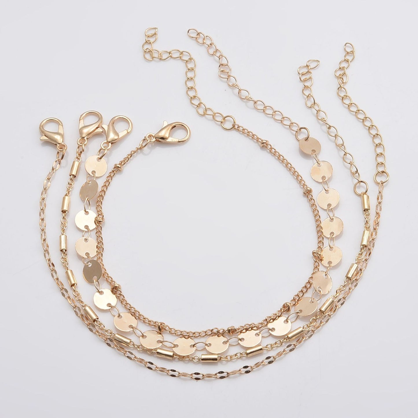 Elegant Layered Tube Chain Bracelet Set