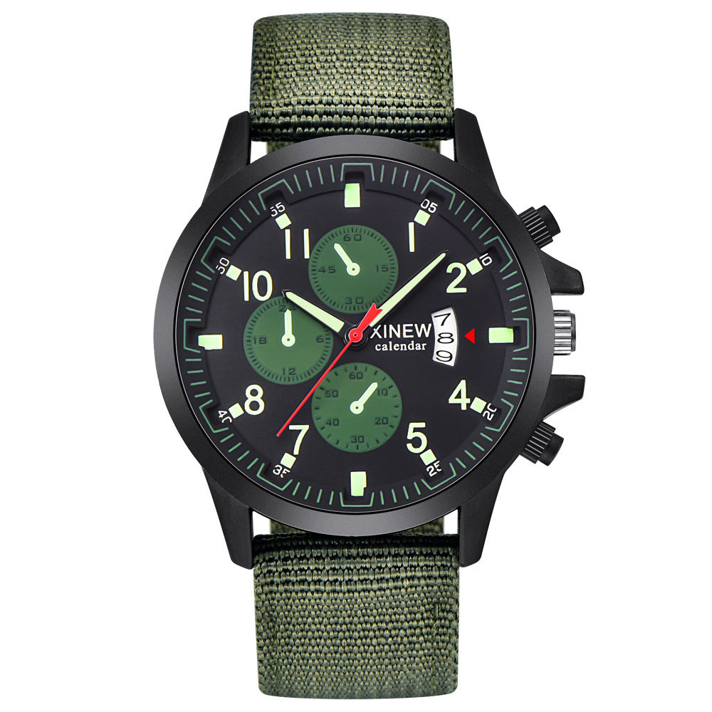 Men's Rugged Nylon Strap Military Sport Watch