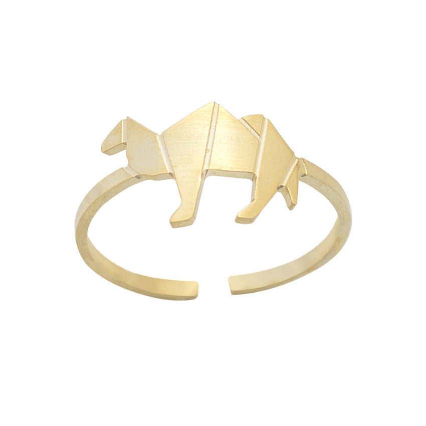 Vintage Golden Lotus & Moon Sun Opal Rings