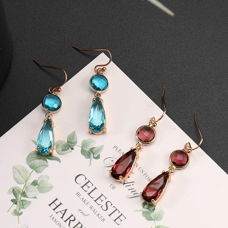 Elegant Pink & Emerald Double Drop Earrings