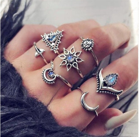 Gold Boho & Vintage Stackable Ring Set