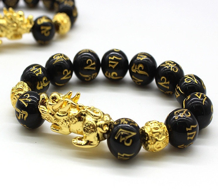 Natural Obsidian Pixiu Bracelet