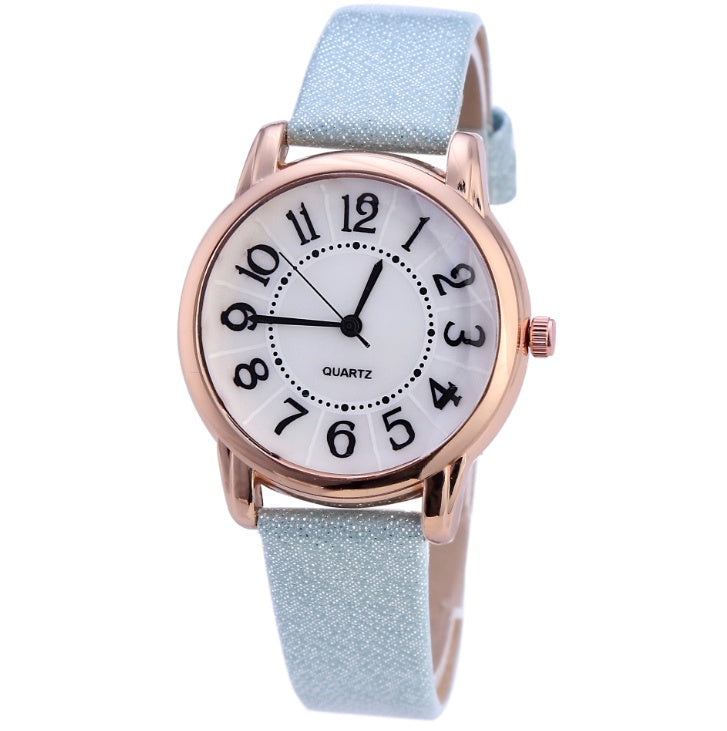 Elegant Casual Leather Strap Quartz Watch