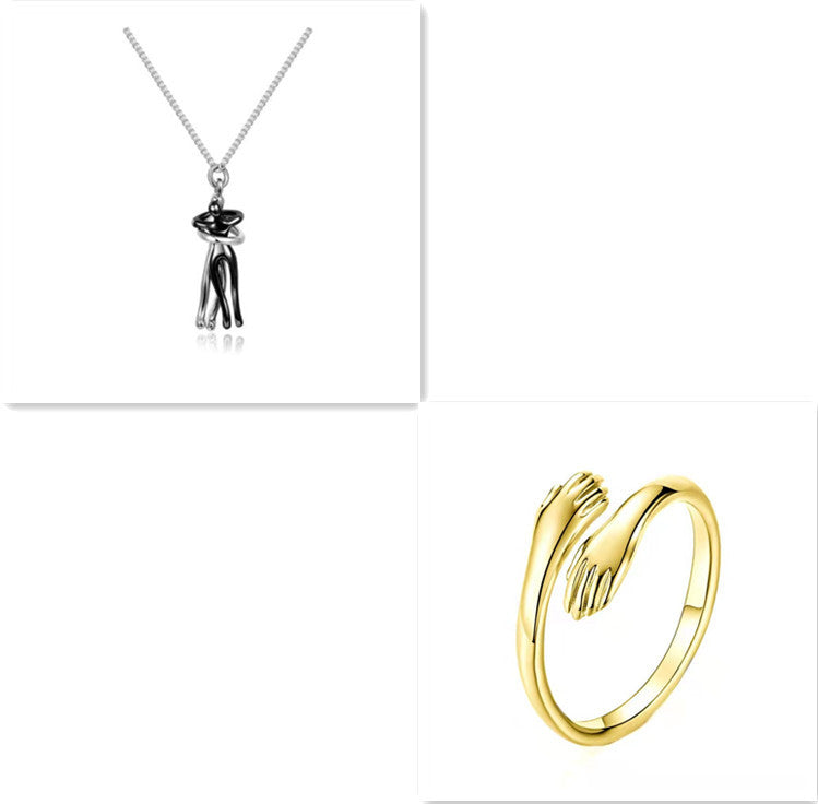 Love Hug Necklace - Unisex Couple Jewelry Simple Clavicle Chain