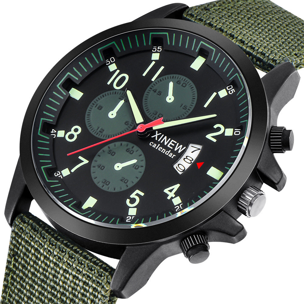Men's Rugged Nylon Strap Military Sport Watch