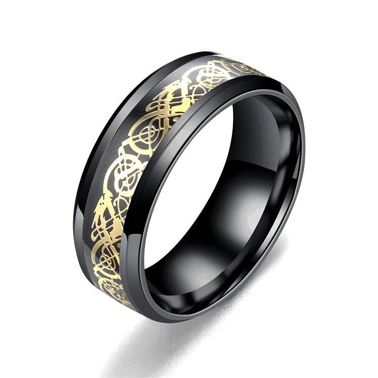 Men's Stainless Steel Dragon Pattern Ring