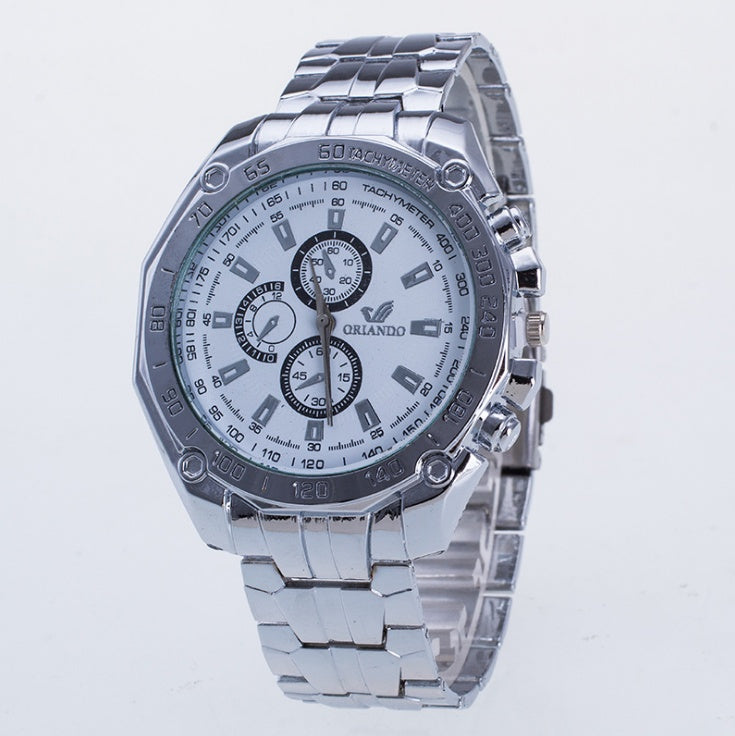 Silver Stainless Steel Men's Wristwatch
