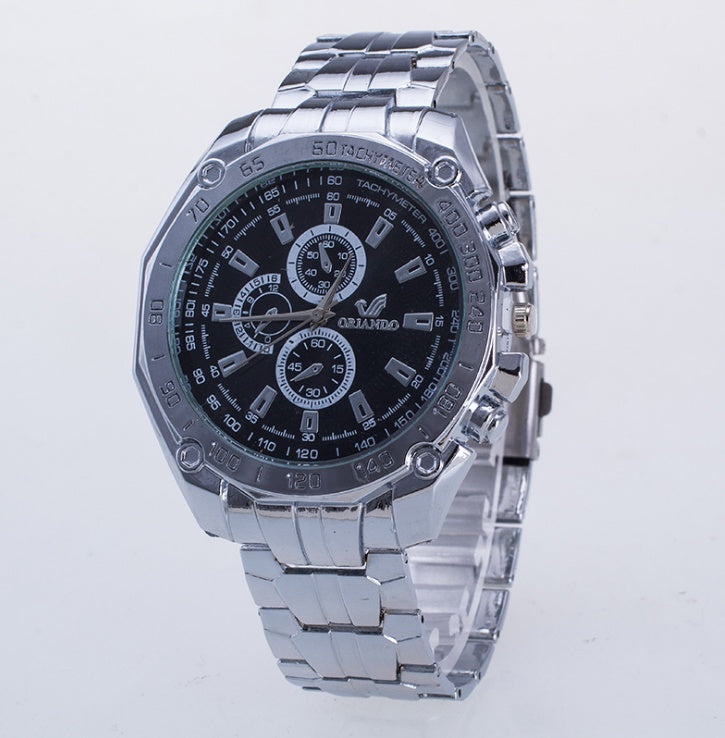 Silver Stainless Steel Men's Wristwatch