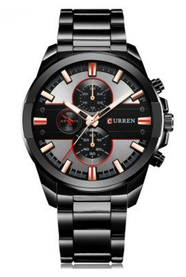Full Steel Round Quartz Wristwatch