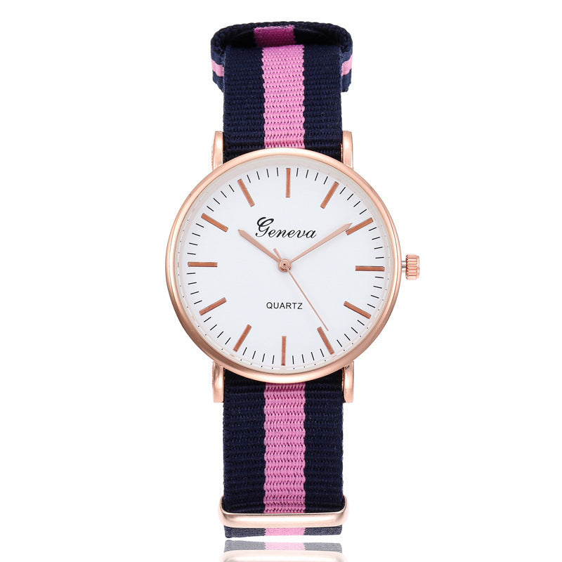 Striped Nylon Unisex Quartz Watch