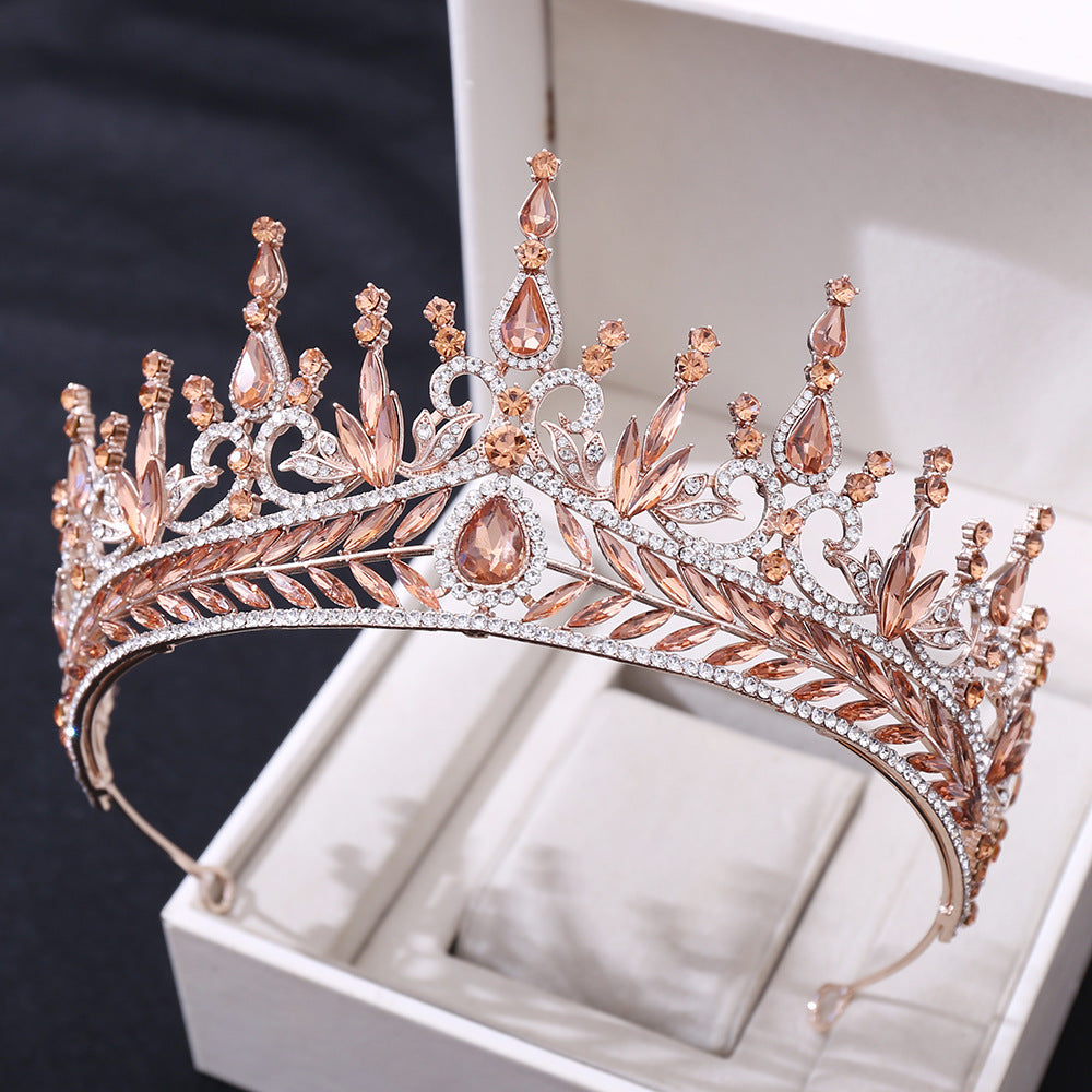 Majestic Crystal Baroque Bridal Crown Adjustable Headband Set