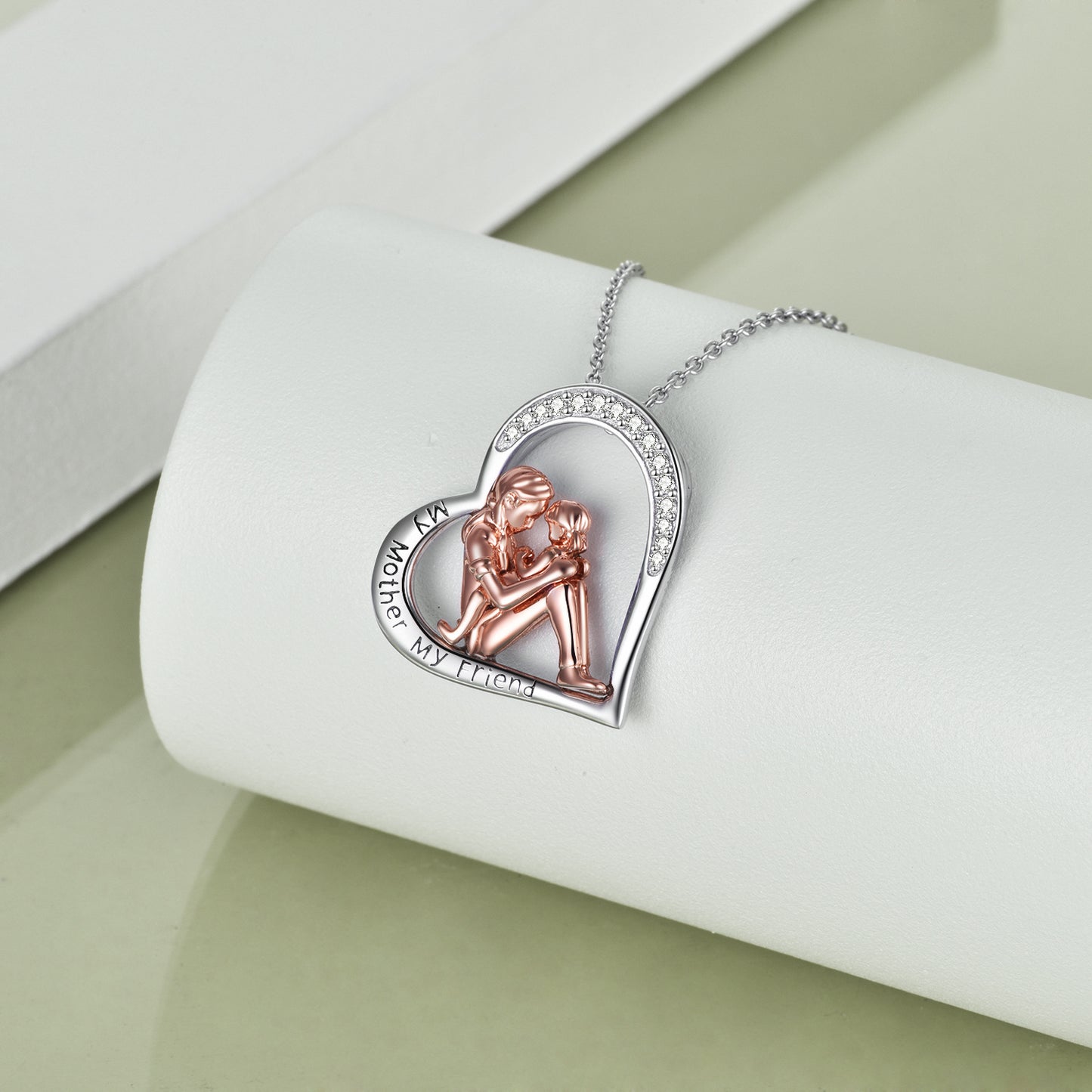 Eternal Bond Mother Daughter Necklace 925 Sterling Silver