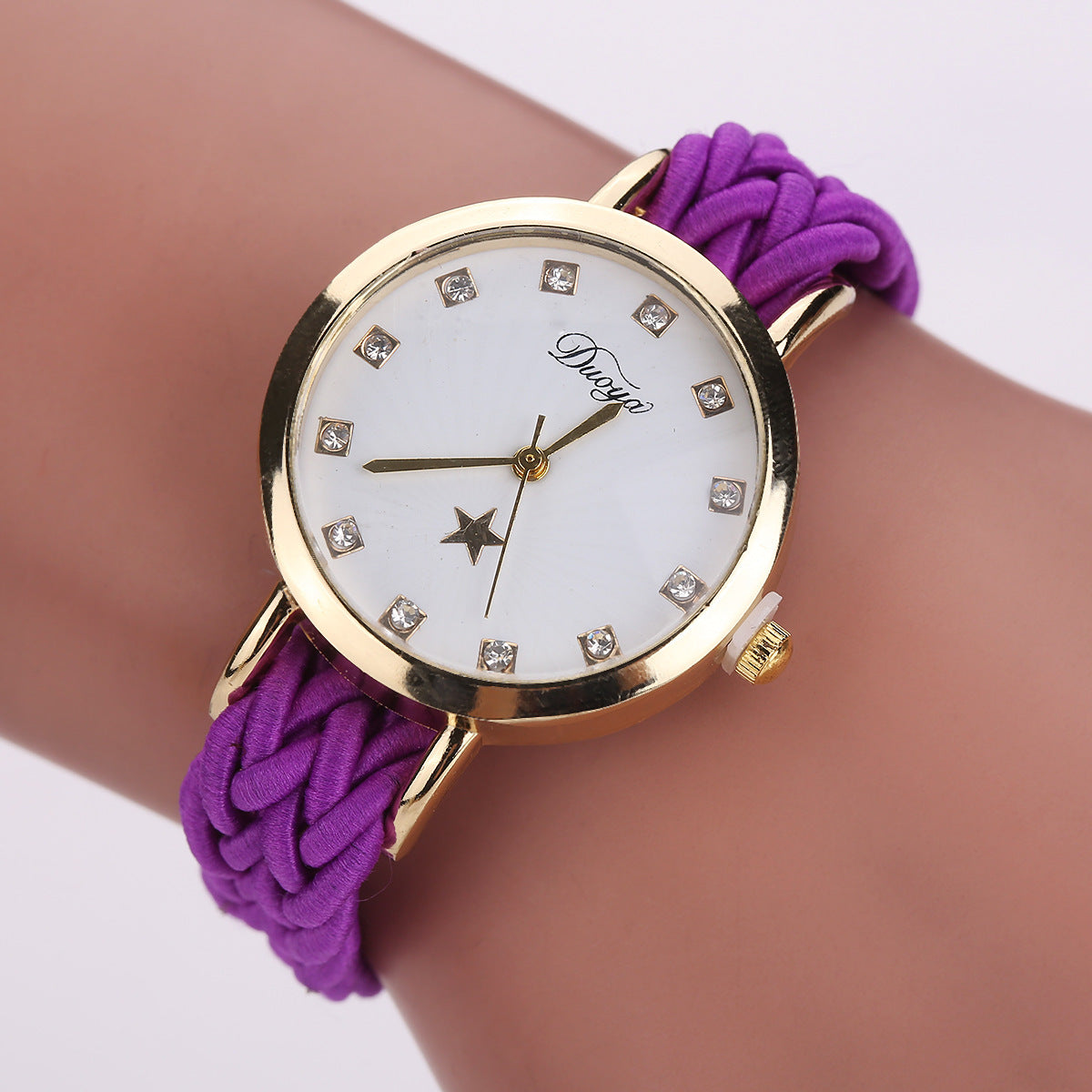 Elegant Multicolor Woven Ladies Watch