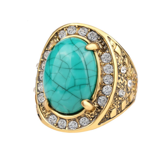 Luxury Bohemian Oval Stone Ring