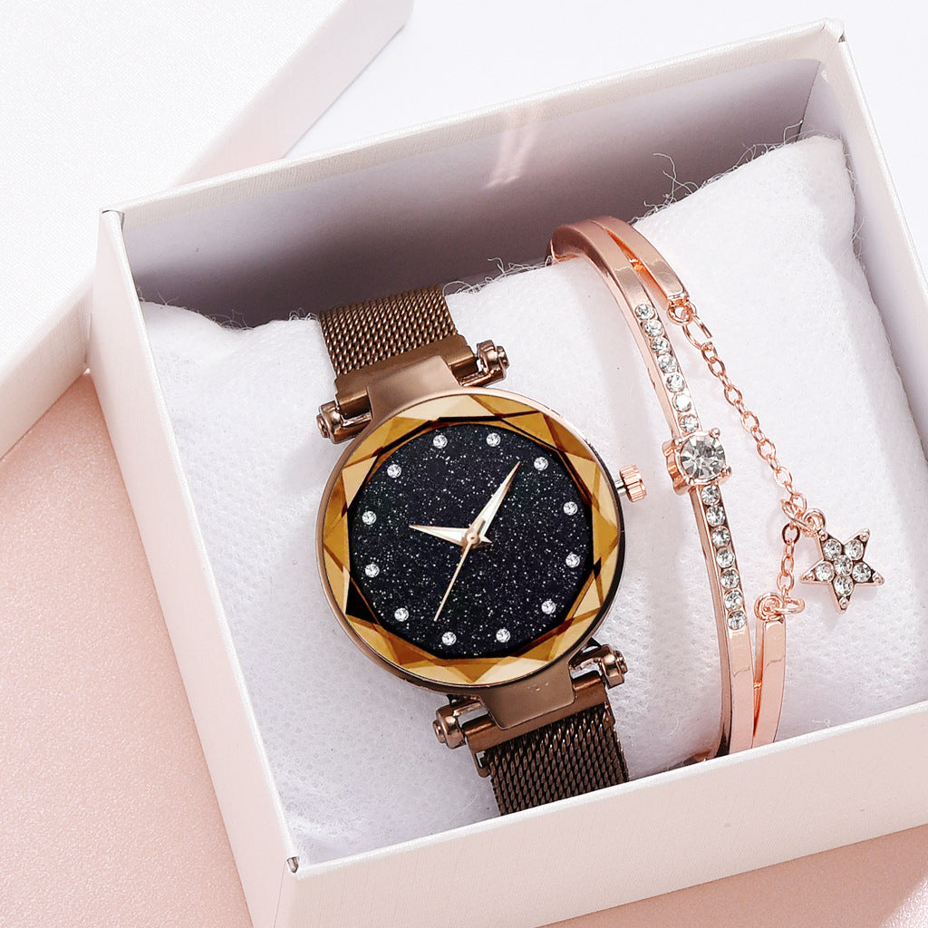 Celestial Charm Magnetic Bracelet Watch Set
