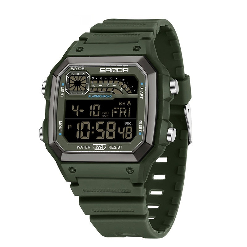 Thin Square Luminous Waterproof Sports Watch