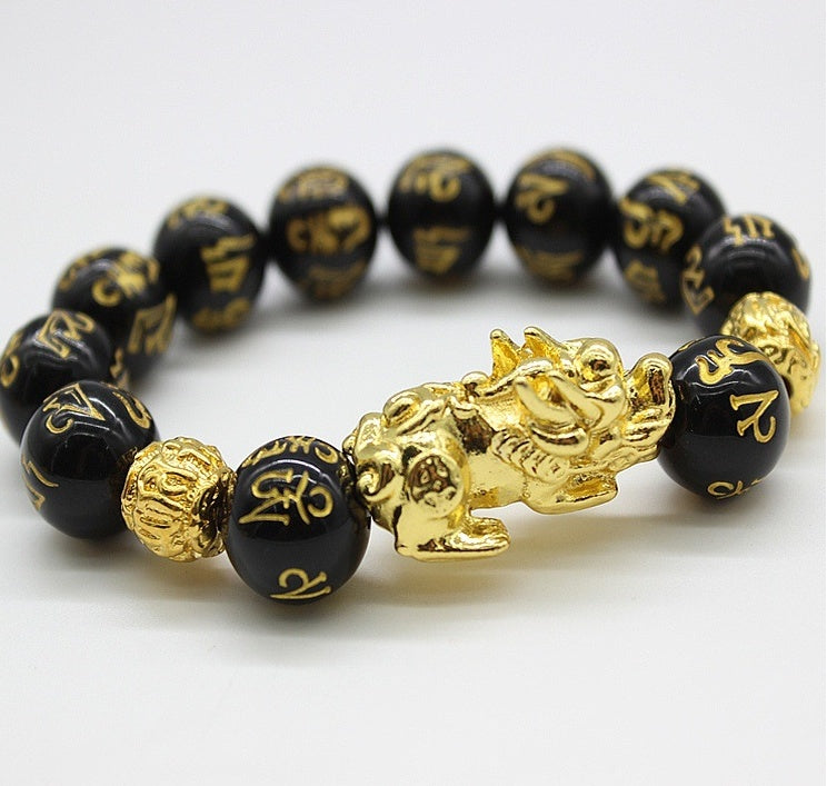 Natural Obsidian Pixiu Bracelet