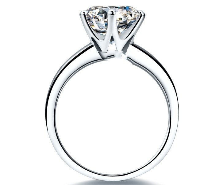 Gold-Plated Six-Claw Moissanite Ring